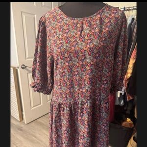 Floral Women's Dress below knee